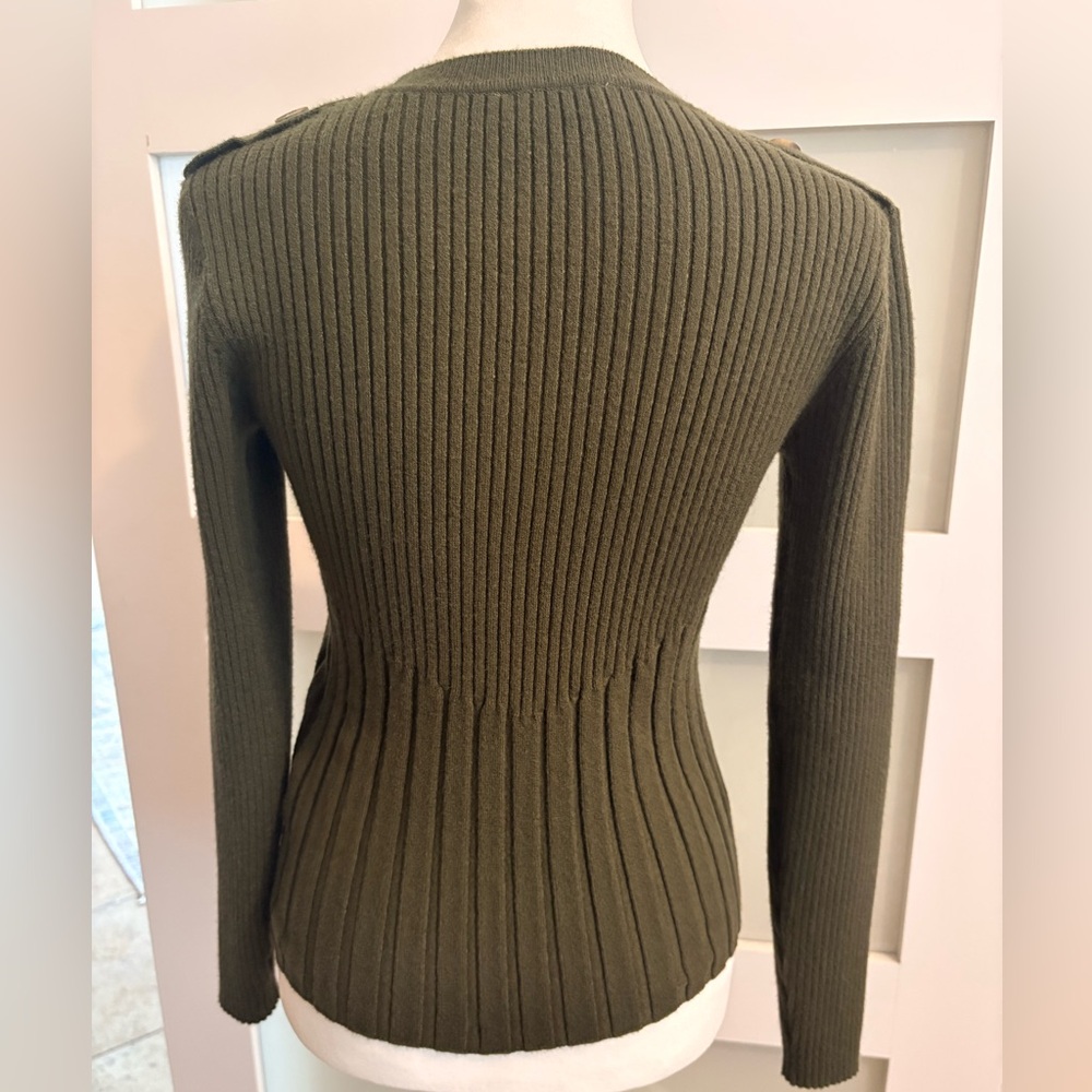 Petite Assembly Ribbed Olive Green Sweater - Picture 3 of 9